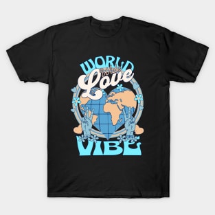 WORLD WIDE LOVE VIBE (blue/sand) T-Shirt